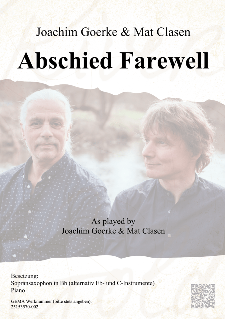 Abschied Farewell von Joachim Goerke und Mat Clasen Partitur und Einzelstimmen Cover