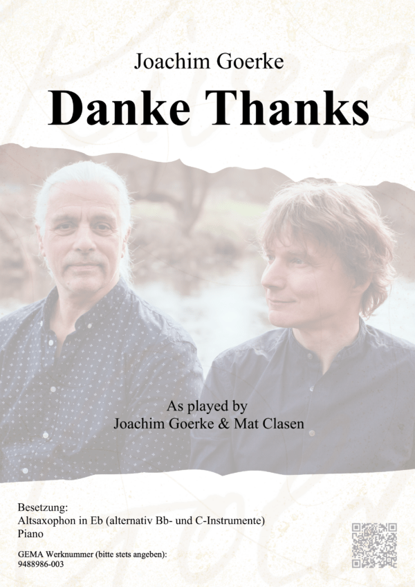 Danke Thanks von Joachim Goerke Partitur und Einzelstimmen Cover