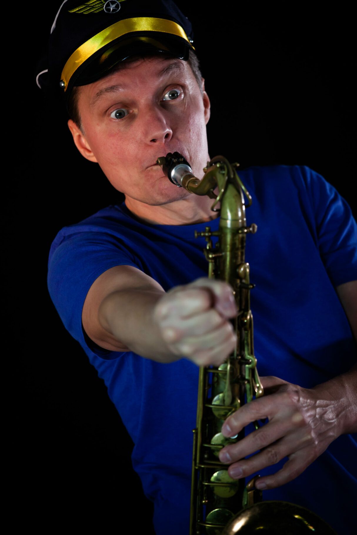 Pressefoto Mat Clasen Saxophon Solo Show