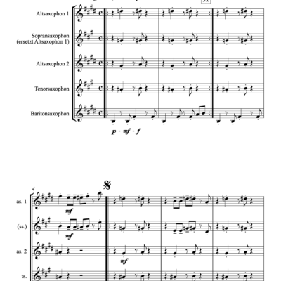 Blues-Feeling trifft 70er-Beat - Plues in P für Saxophonquartett (PDF-Download) - Image 2