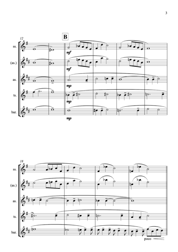 Starship Serenade Partitur und Einzelstimmen für Saxophonquartett (PDF-Download) - Image 3